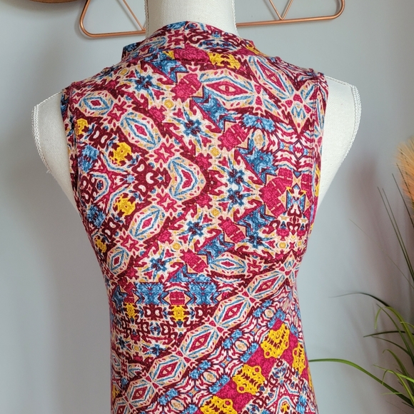 Maeve, Lilt Boho Print Mockneck Swing Knit Dress S - Picture 8 of 11